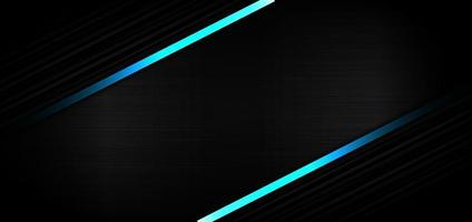 Abstract template black strip line diagonal with light blue effect on black texture with copy space for text. Technology style. vector