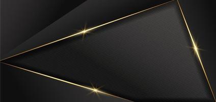 Abstract dark design geometric background decor golden lines with copy space for text. Luxury style. vector