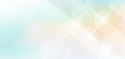 Banner design geometric hexagon colorful overlapping with background.
