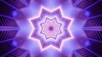 Blue, purple, and white lights and shapes kaleidoscope 3d illustration for background or walllpaper photo