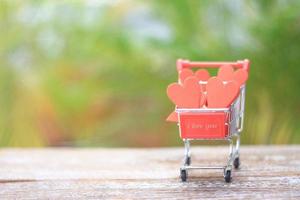 Hearts in a cart outside photo