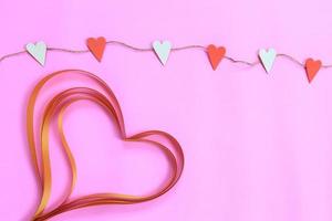 Valentine's decor on pink photo