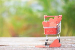 Red hearts in a cart photo