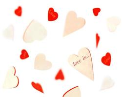 Hearts on a white background photo