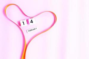 Ribbon heart and February 14 photo