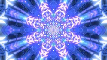 Purple, blue, and white lights and shapes kaleidoscope 3d illustration for background or walllpaper photo