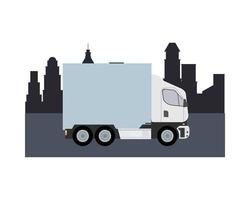 truck mockup isolated icon vector