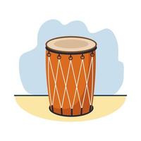 icono de instrumento de tambor de celebración hindú vector