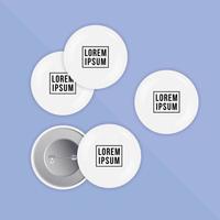 Pushback pin buttons mockup template vector