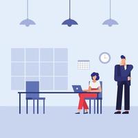 Flat design people in the office vector