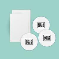 Mockup cards and white pins mock-up template vector