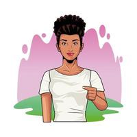 black young woman pop art style vector