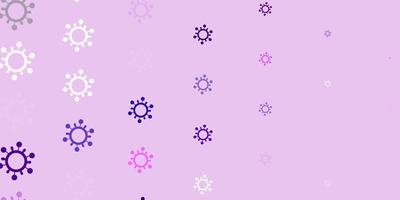 Light Purple, Pink vector backdrop with virus symbols.