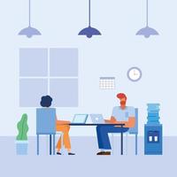 Flat design businesspeople in the office vector