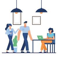 Flat design businesspeople in the office vector