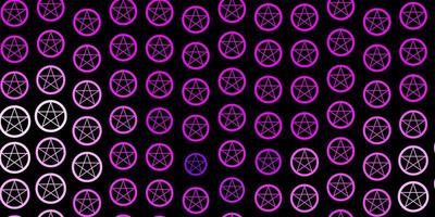 Dark Purple vector backdrop with mystery symbols.