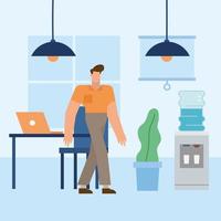 Flat design man in the office vector