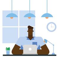 Flat design man working in the office vector