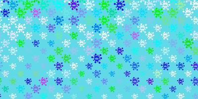 Light Multicolor vector background with covid-19 symbols.
