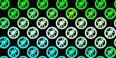 Dark Green vector pattern with coronavirus elements.