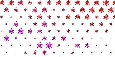 Light Pink, Red vector background with covid-19 symbols.