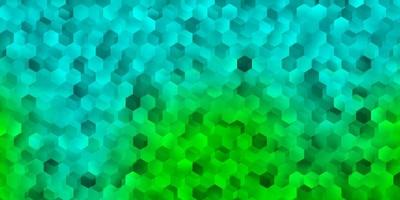 plantilla de vector verde claro en un estilo hexagonal.