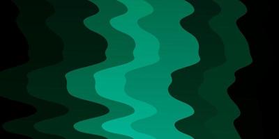 Dark Green vector pattern with curved lines.