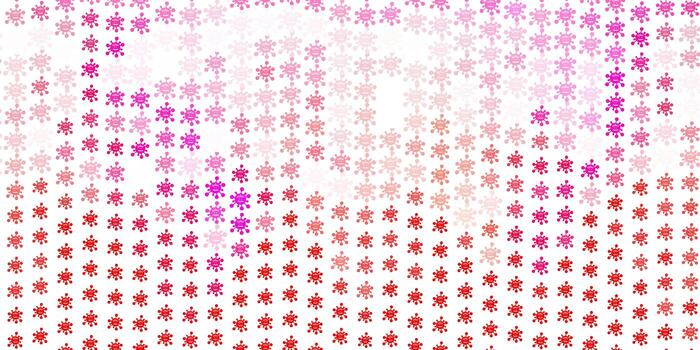 patrón de vector rojo claro con elementos de coronavirus.