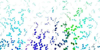 Light blue, green vector background with random forms.