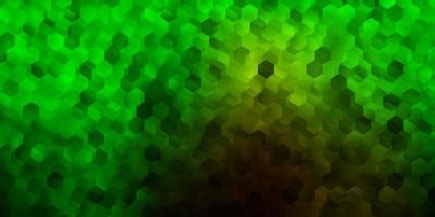 Dark green vector pattern with hexagons.