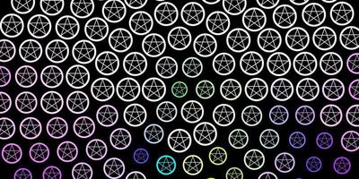 Dark Pink, Green vector pattern with magic elements.