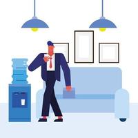 Flat design man working in the office vector