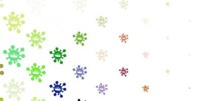 Light multicolor vector background with covid-19 symbols.