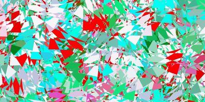 Light green, red vector background with polygonal forms.