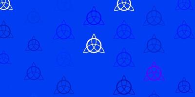 Light BLUE vector background with occult symbols.