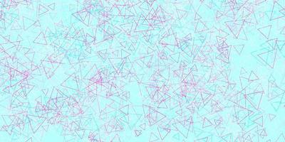 Light Pink, Blue vector background with triangles.