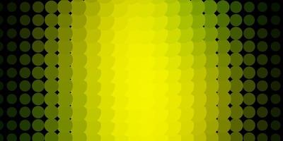 Fondo de vector verde claro, amarillo con círculos.