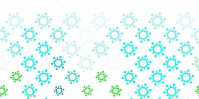 Light Blue, Green vector backdrop with virus symbols.