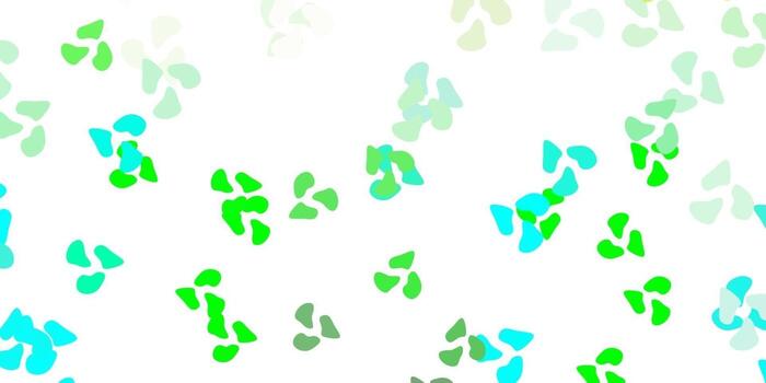 Light blue, green vector background with random forms.