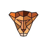 cabeza de leona en estilo polígono colorido vector