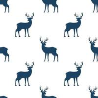 Seamless pattern with deer on white background. vector