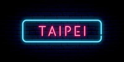 Taipei neon sign vector