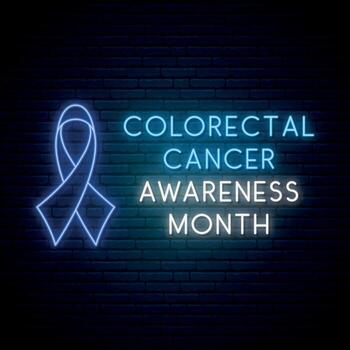 Colorectal Cancer day neon signboard. vector