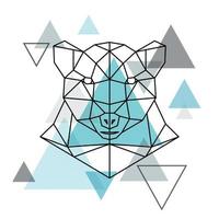 Abstract geometric head of a polar bear. vector