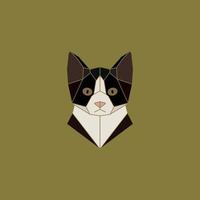 Cat head geometric sign in abstract polygonal style. vector