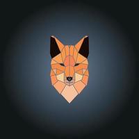 Fox head in geometry style. Vector design element.