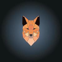 Fox head in geometry style. Vector design element.