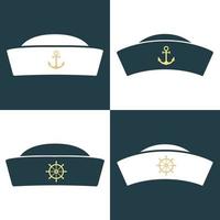 Sailor hat icon set. Vector illustration.