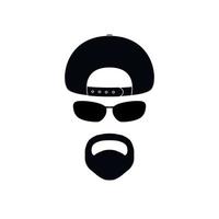 Man with baseball cap, sunglasses and goatee. vector