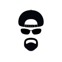 Man with baseball cap, sunglasses and goatee. vector